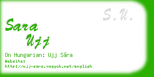 sara ujj business card